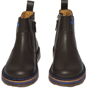 Armani Boys Brown Leather Boots Boys Shoes Armani Junior [Petit_New_York]