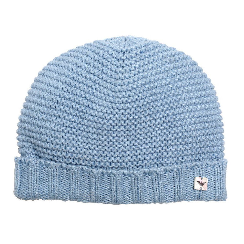 Armani Baby Blue Tricot Hat & Scarf Set Accessories Armani Junior [Petit_New_York]