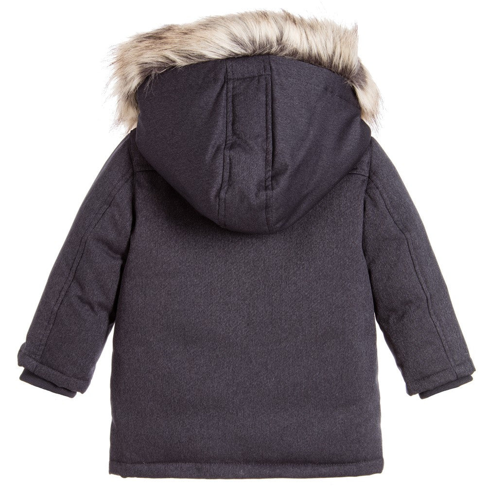 Armani Baby Boys Down Coat with Faux Fur Hood – Petit New York