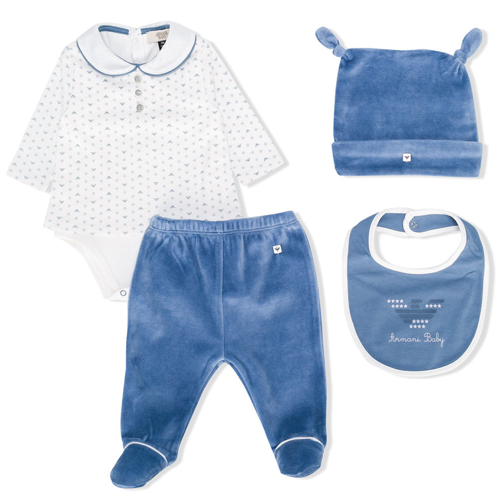 Baby Luxury Velvet Pajama Hat and Bib (Gift Set)