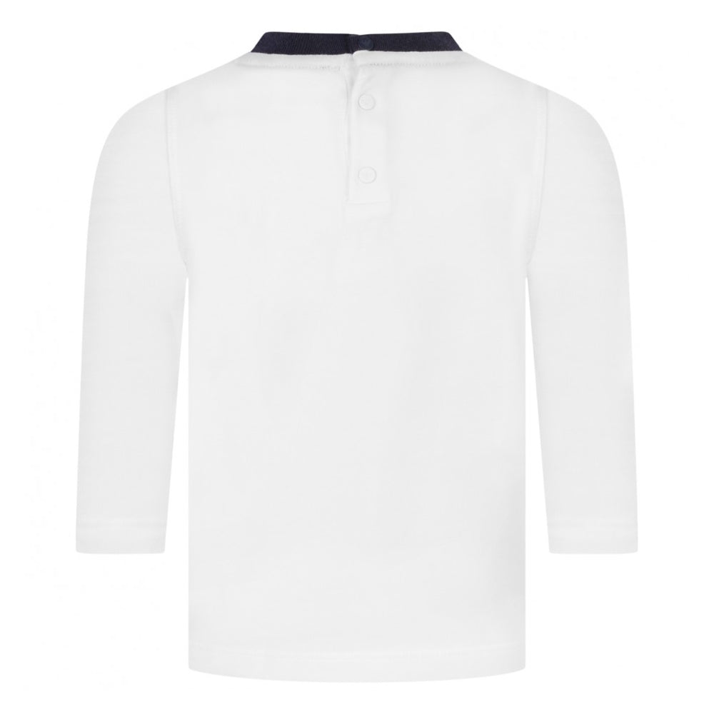 Armani Baby White T-shirt with Geometric Print Baby T-shirts Armani Junior [Petit_New_York]