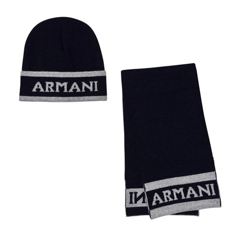 Armani Baby Boys Navy Logo Hat and Scarf Gift Set Petit New York