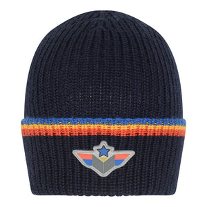 Armani Junior Boys Navy Blue Beanie with Logo Emblem Boys Hats, Scarves & Gloves Armani Junior [Petit_New_York]