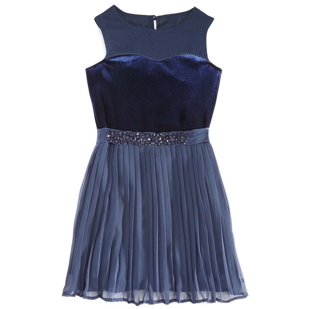 Armani Junior Girls Blue Velvet Party Dress Petit New York Armani Junior Girls Blue Velvet Party Dress Petit New York