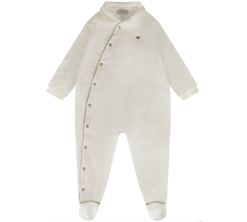 Armani Baby Ivory Onesie & Hat Gift Set Baby Rompers & Onesies Armani Junior [Petit_New_York]