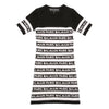 Girls Black and White Logo Knit Dress (Mini-Me)