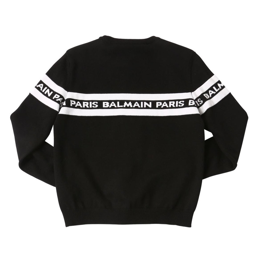Unisex Black and White Logo Knitted Sweater (Mini-Me)