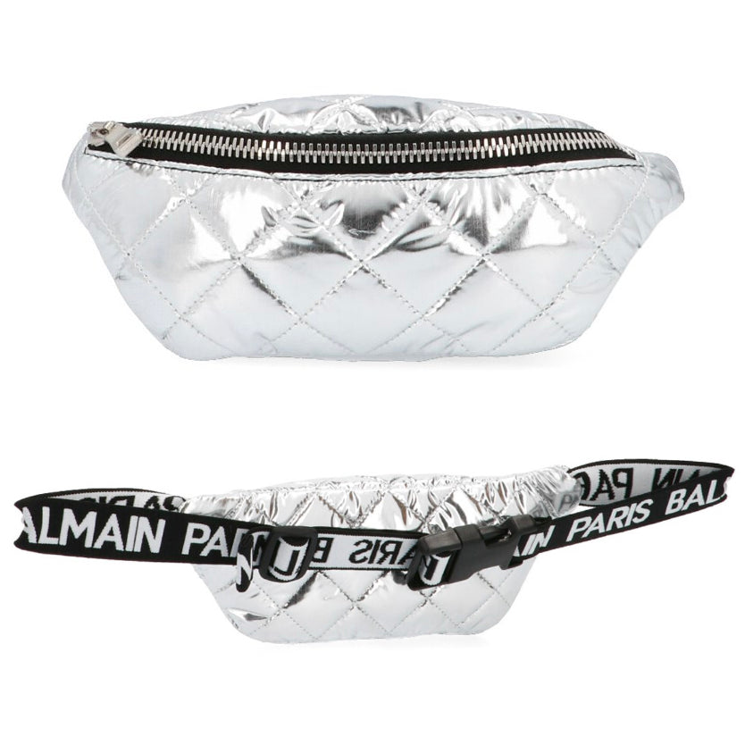 Unisex Silver Quilted Fanny Pack