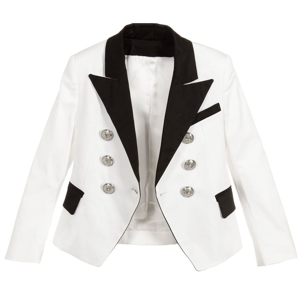Balmain Kids Unisex White & Black Tuxedo Jacket (Mini-Me) – Petit New York