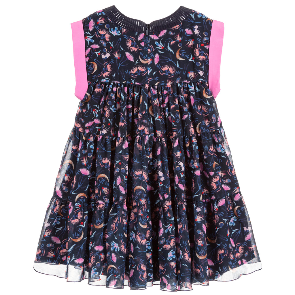 Girls Blue and Pink 'Chiffon' Dress (Mini-Me)