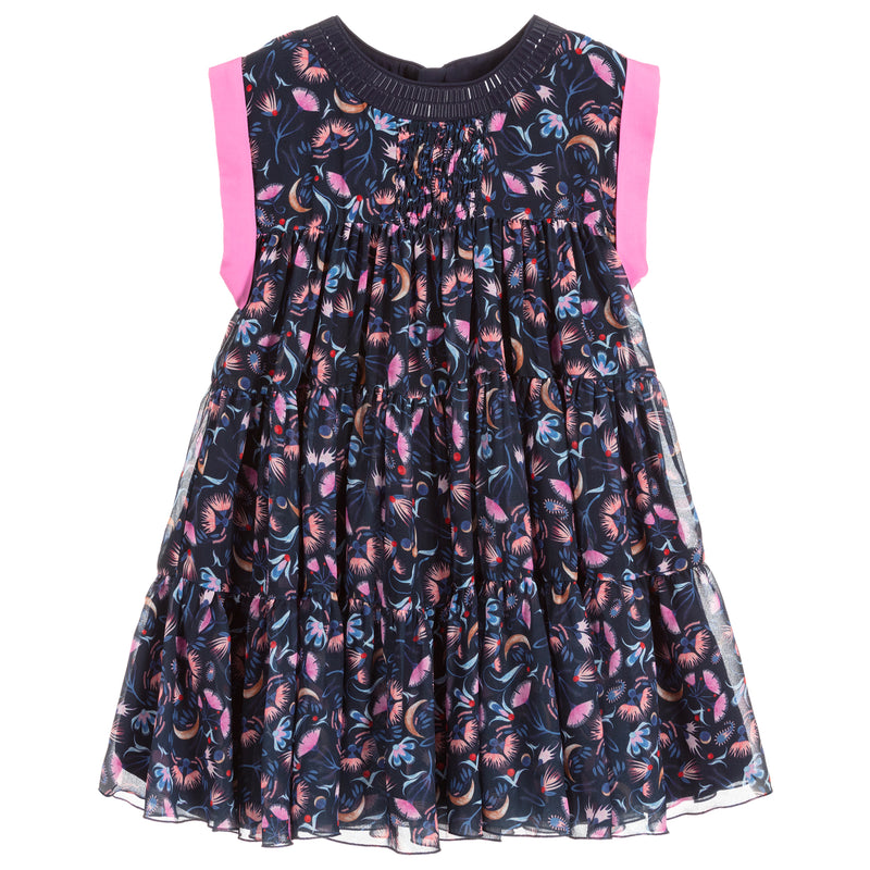 Chloé Girls Blue and Pink 'Chiffon' Dress (Mini-Me) – Petit New York