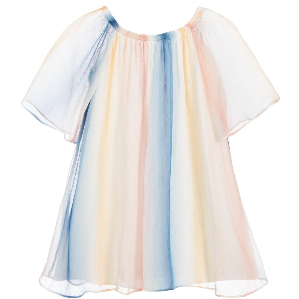 Girls Colorful Fancy Silk Dress (Mini-Me)