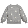 Girls Grey Flower Embroidered Sweatshirt