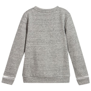 Girls Grey Soft Cotton Logo Sweatshirt