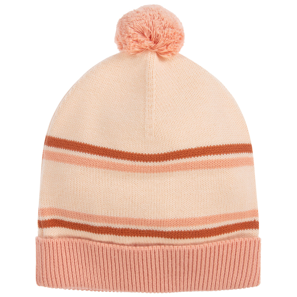 Girls Soft Knitted Pink Hat with Pom Pom