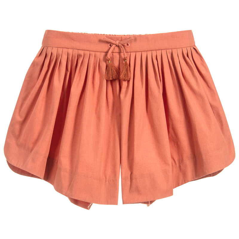 Girls Terracotta Lightweight Poplin Shorts (Mini-Me)