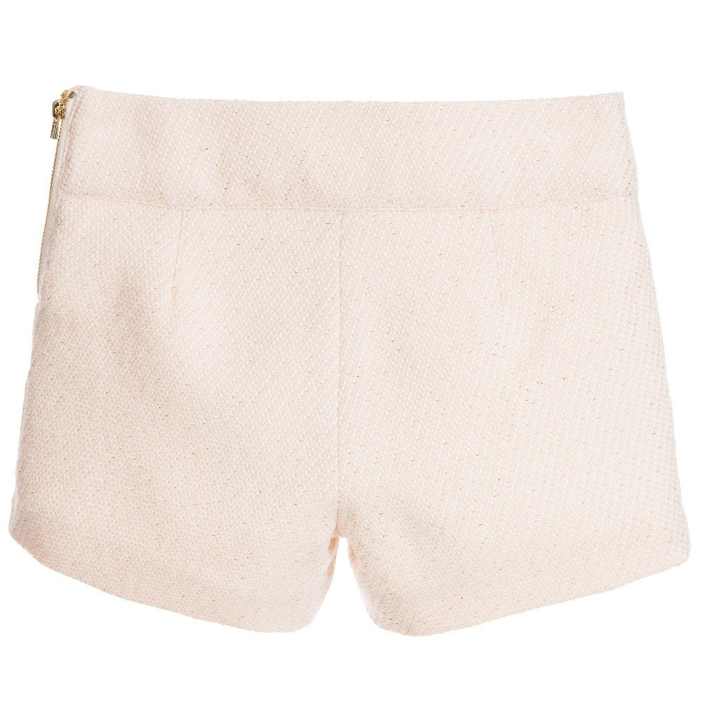 Chloé Girls Blush Pink Tweed Shorts Girls Shorts Chloé [Petit_New_York]