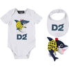 Dsquared2 Baby Boys Shark Three-Piece Gift Set Baby Rompers & Onesies Dsquared2 [Petit_New_York]