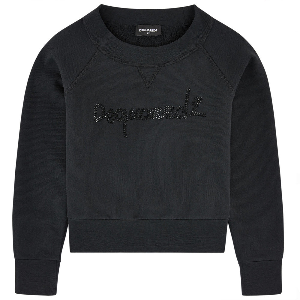 Dsquared2 Girls Rhinestones Logo Sweatshirt Girls Sweaters & Sweatshirts Dsquared2 [Petit_New_York]