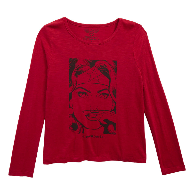 Eleven Paris Girls Red 'WonderWoman' Long-Sleeved T-shirt