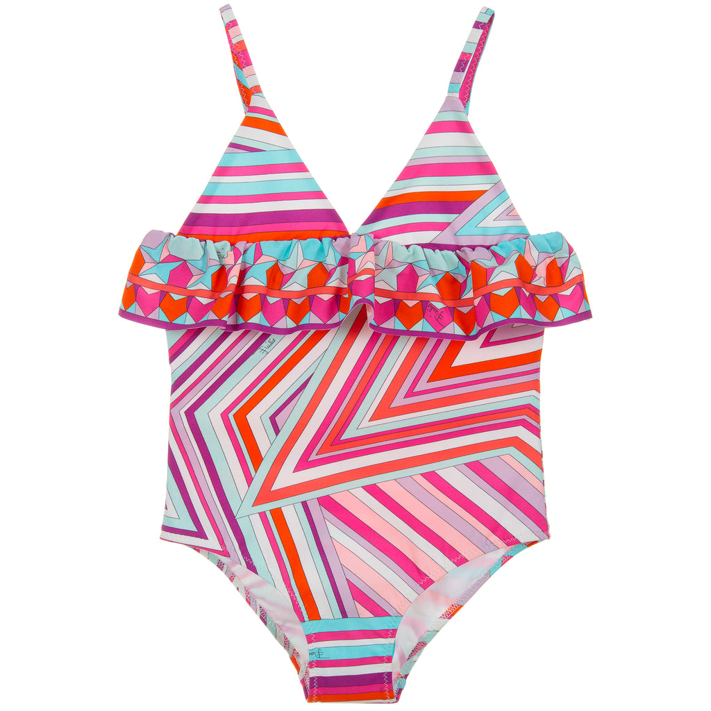 Girls Colorful Graphics Swimsuit