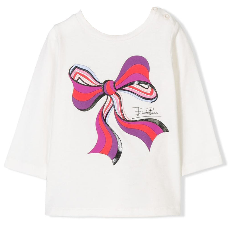 Baby Girls Ivory Bow Printed Top