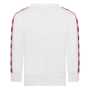 Girls White Logo Sweatshirt with Embroideries