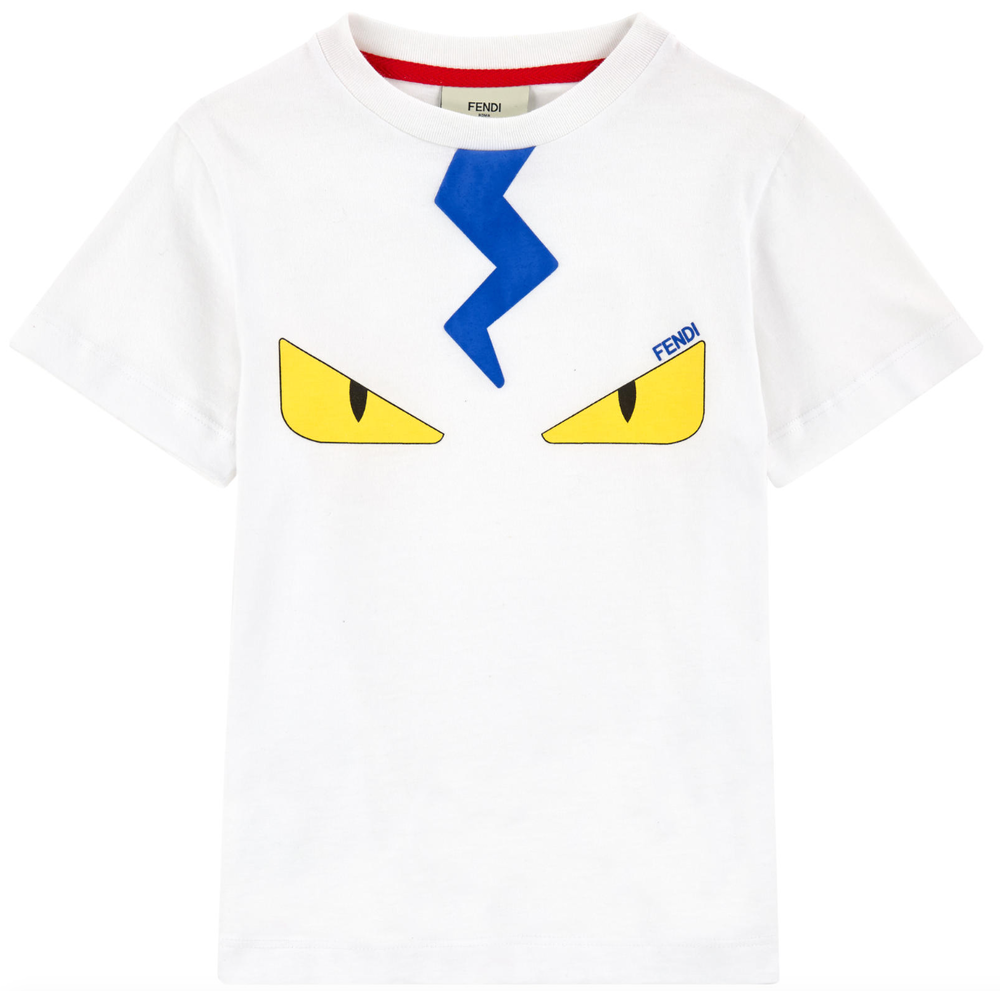 Fendi t shirt shop white yellow eyes