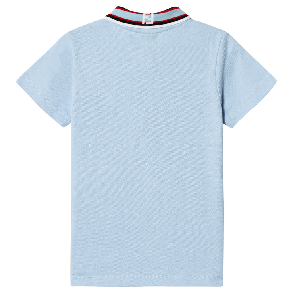 Boys Blue Piqué Logo Polo Shirt