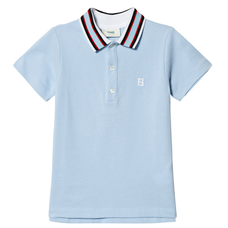 Boys Blue Piqué Logo Polo Shirt
