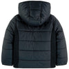 Boys Dark Puffer Jacket with Gold 'Monster Eyes'