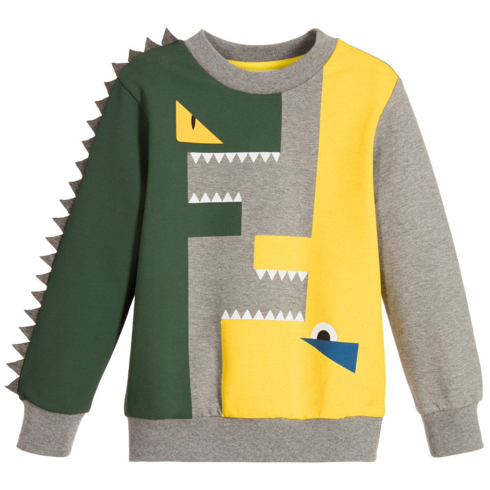 Fendi Boys 'Monster FF' Spiked Sweater Boys Sweaters & Sweatshirts Fendi [Petit_New_York]