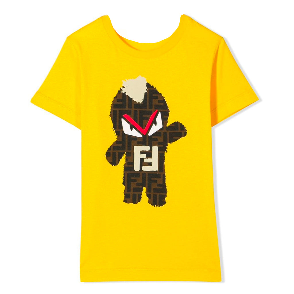Boys Yellow 'Monster' Logo T-shirt