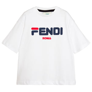 Unisex Fendi Mania x FILA Black Logo T-shirt