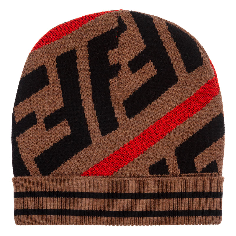 Unisex Brown FF Logo Knitted Hat