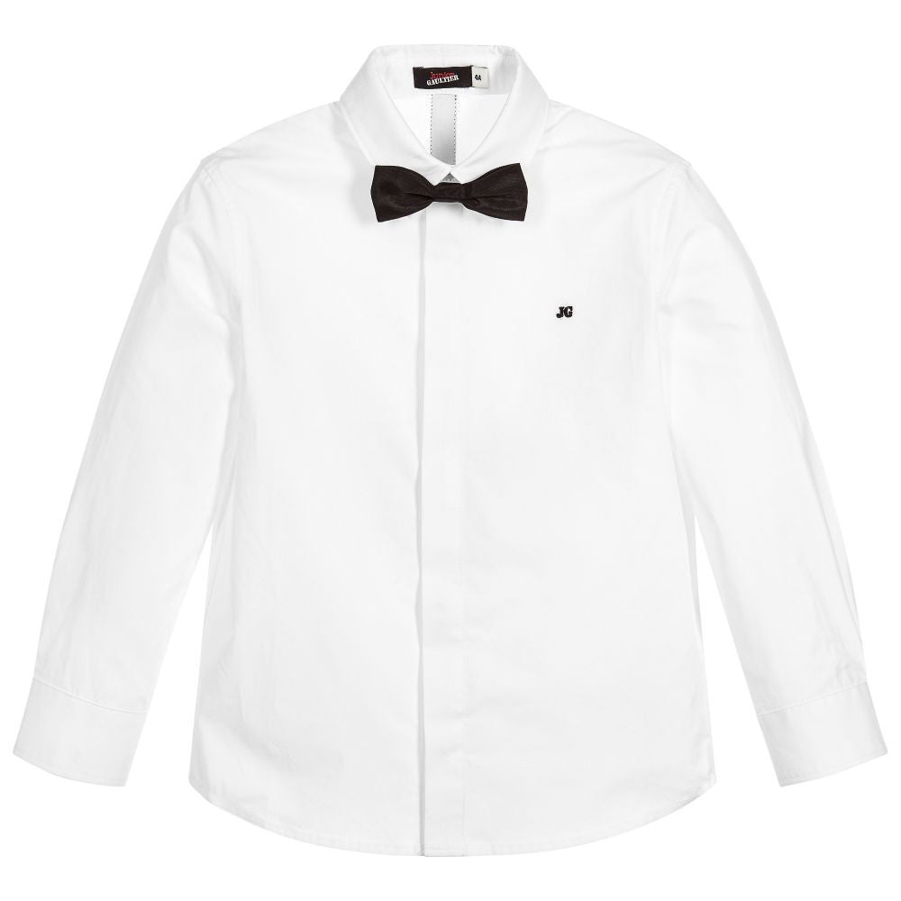Junior Gaultier Boys White Fancy Shirt Boys Shirts Junior Gaultier [Petit_New_York]