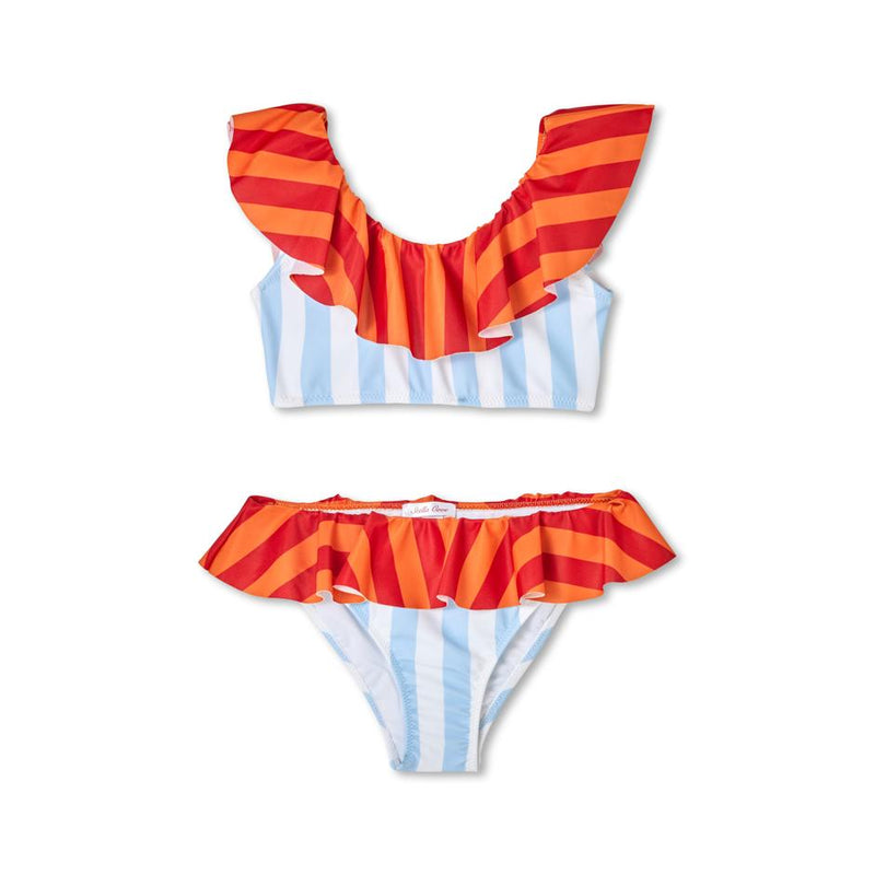 Stella Cove Girls Multi Colored Striped Bikini Swimsuit