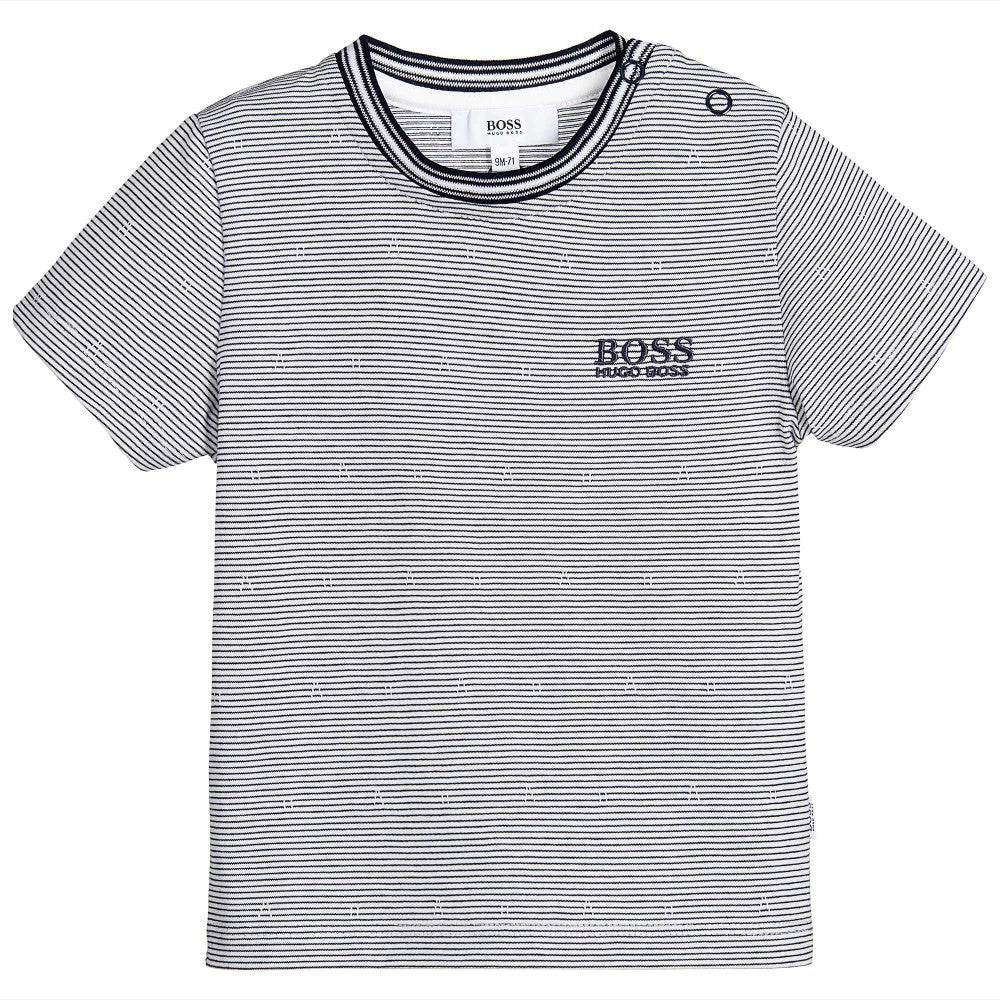 Hugo Boss Baby Boys Navy & White Striped T-Shirt Baby T-shirts Boss Hugo Boss [Petit_New_York]