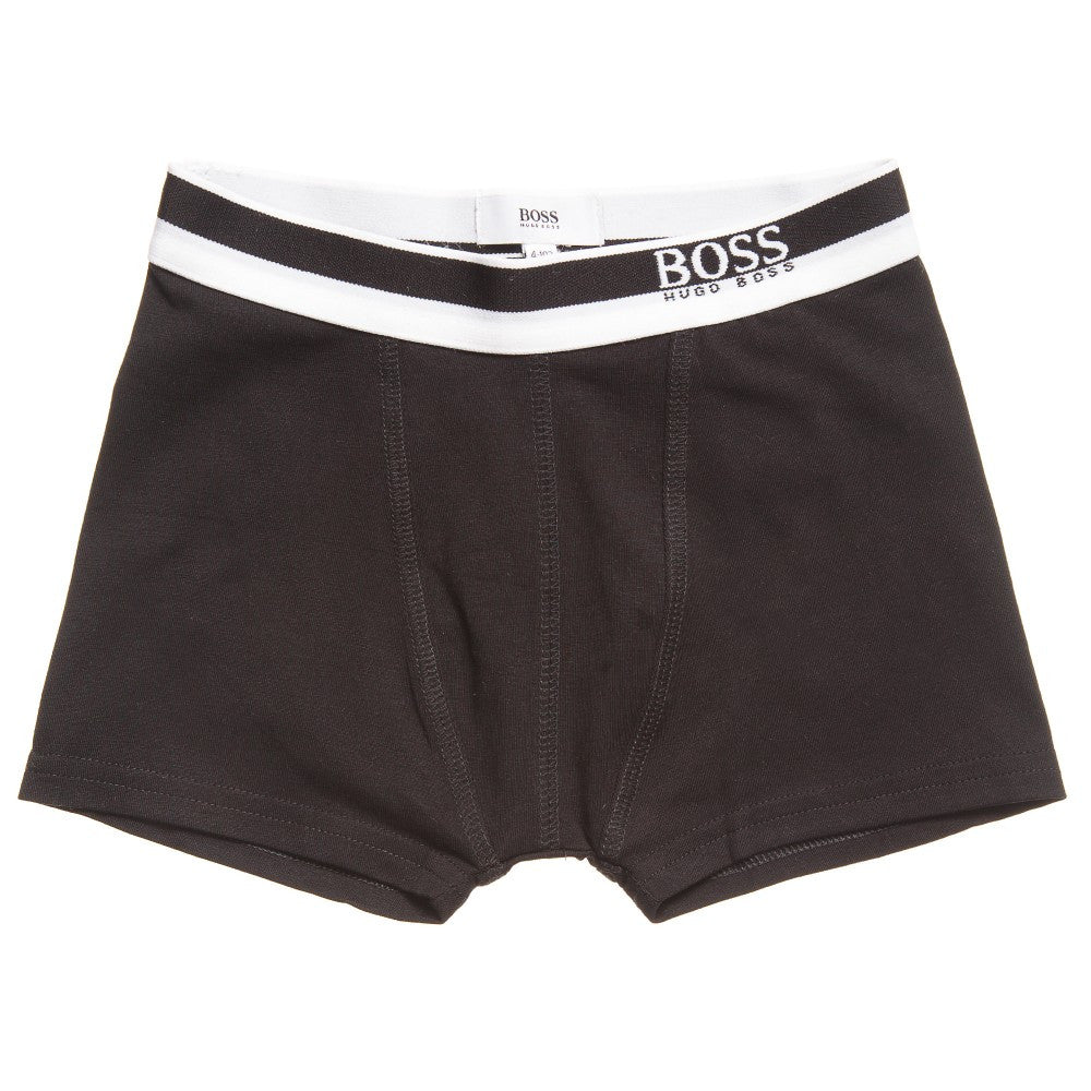Hugo Boss Boys Set of Three Boxer Shorts [Black/Grey/White] Boys Underwear & Socks Boss Hugo Boss [Petit_New_York]