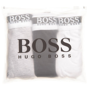 Hugo Boss Boys Set of Three Boxer Shorts [Black/Grey/White] Boys Underwear & Socks Boss Hugo Boss [Petit_New_York]