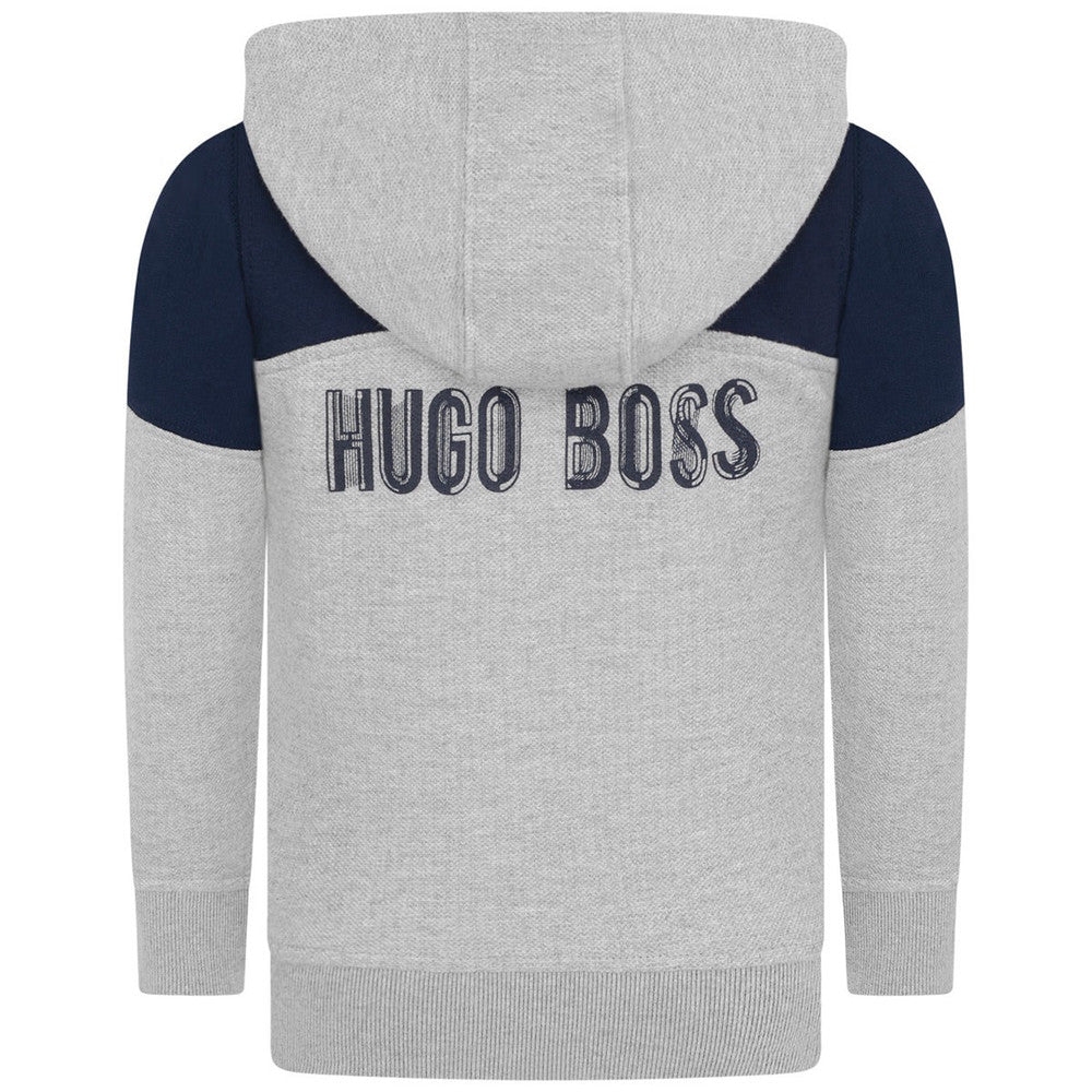 Hugo Boss Boys Grey Zip Up Hoodie Boys Sweaters & Sweatshirts Boss Hugo Boss [Petit_New_York]