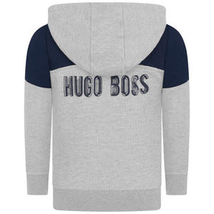 Hugo Boss Boys Grey Zip Up Hoodie Boys Sweaters & Sweatshirts Boss Hugo Boss [Petit_New_York]
