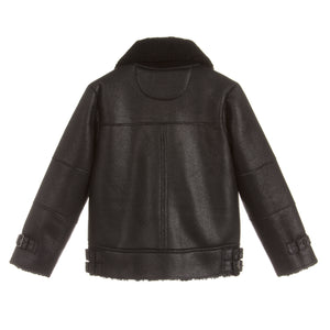 Karl Lagerfeld Boys Black Leather Jacket (Mini-Me)