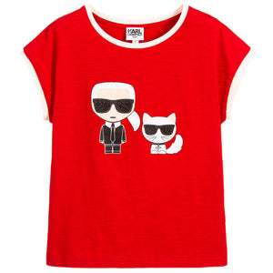 Girls Red 'Karl & Choupette' T-shirt