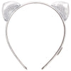 Girls Silver Cat Ears Headband