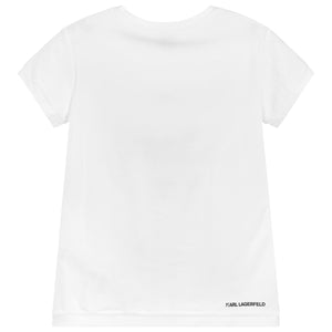 Girls White 'Choupette' T-shirt