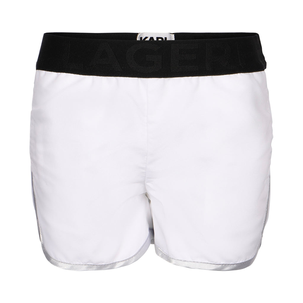 Girls White Sporty Shorts