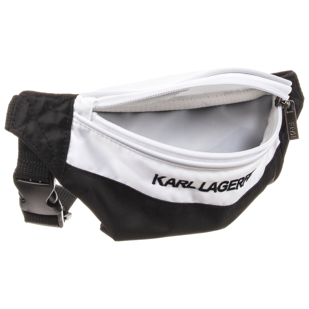 Unisex Black & White Logo Belt Bag