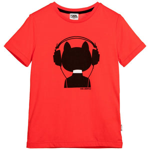 Karl Lagerfeld Boys Red 'Bad Boy' Red T-Shirt Boys T-shirts Karl Lagerfeld Kids [Petit_New_York]