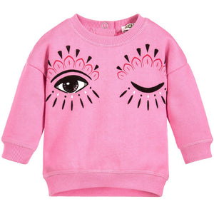 Kenzo Girls 'Eye' Pink Sweatshirt (Mini-Me) Girls Sweaters & Sweatshirts Kenzo Paris [Petit_New_York]